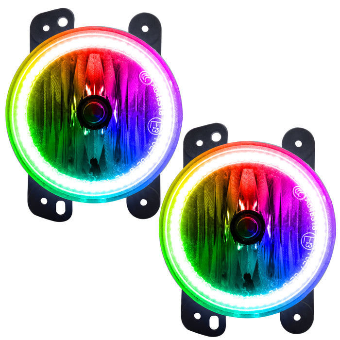 ORACLE 2010-2015 Jeep Wrangler JK Pre-Assembled LED Halo Fog Lights - ColorSHIFT