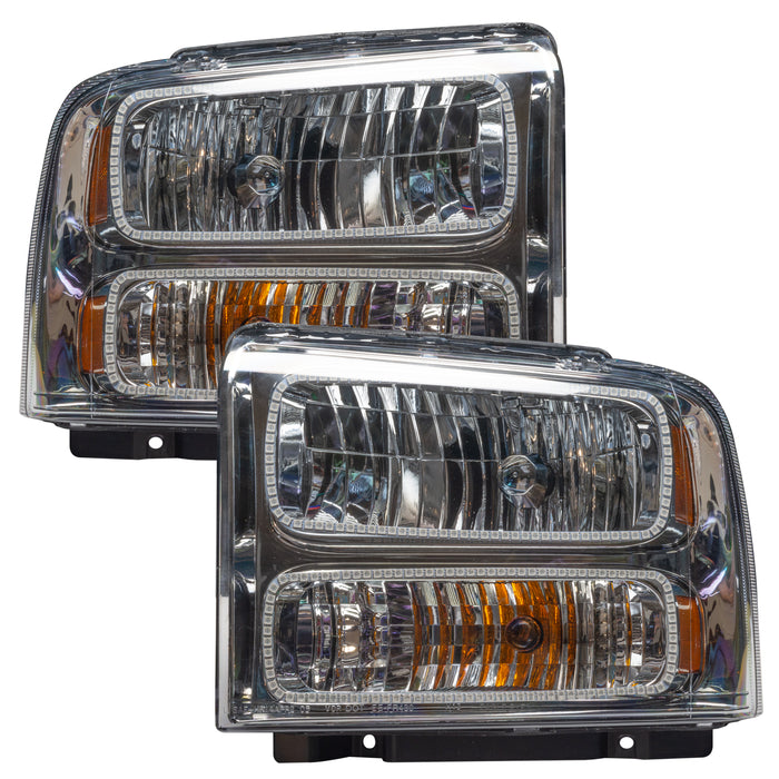 ORACLE 2005-2007 Ford F-250/350 SD Pre-Assembled Halo Headlights - (Chrome) - White
