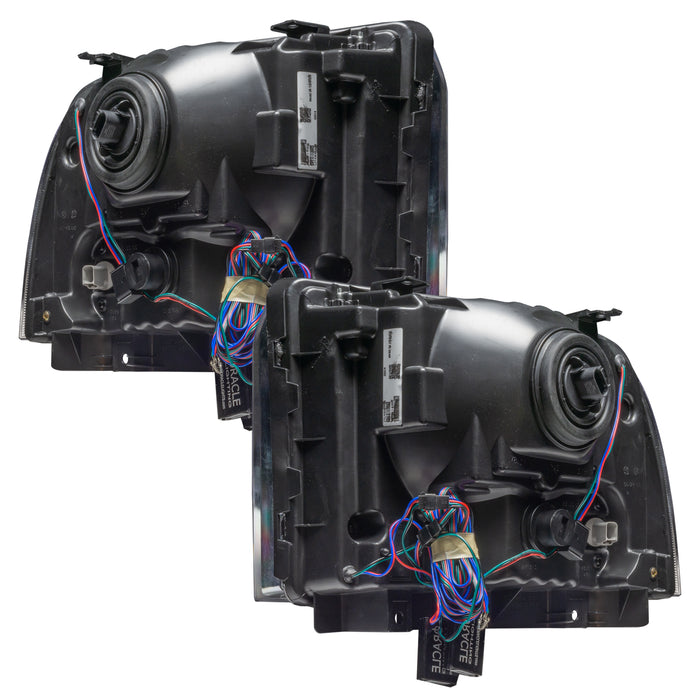 ORACLE 2005-2007 Ford F-250/350 SD Pre-Assembled Halo Headlights - (Chrome) - ColorSHIFT - with Simple Controller