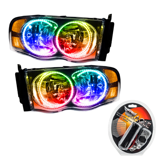 ORACLE Halo Headlights, ColorSHIFT, with RF Controller, Dodge Ram Pre-Assembly (2002-2005)