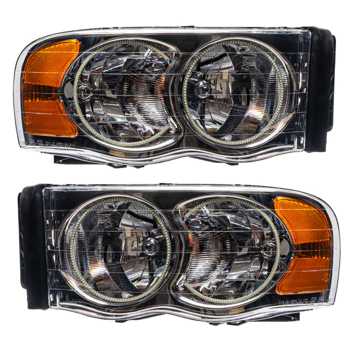 ORACLE 2002-2005 Dodge Ram Pre-Assembled Halo Headlights - ColorSHIFT - with No Controller