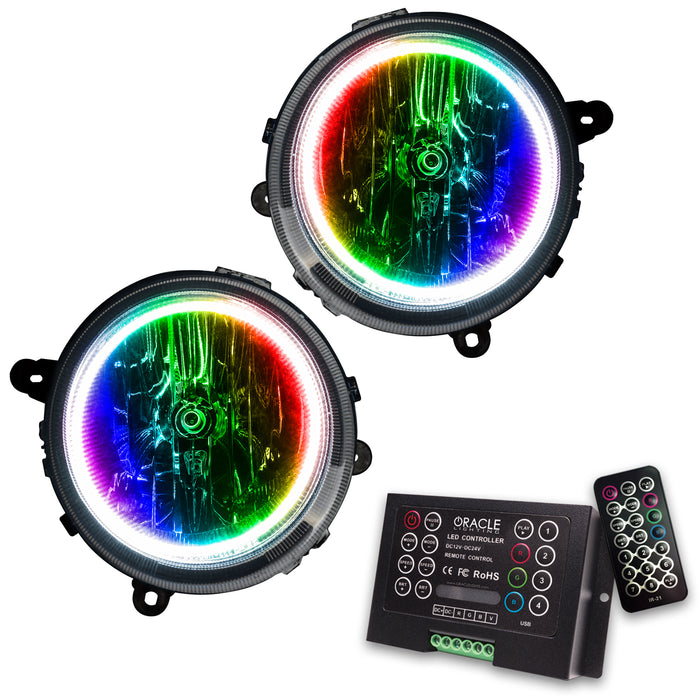 ORACLE 2007-2016 Jeep Patriot/Compass Pre-Assembled Halo Headlights - ColorSHIFT - with 2.0 Controller