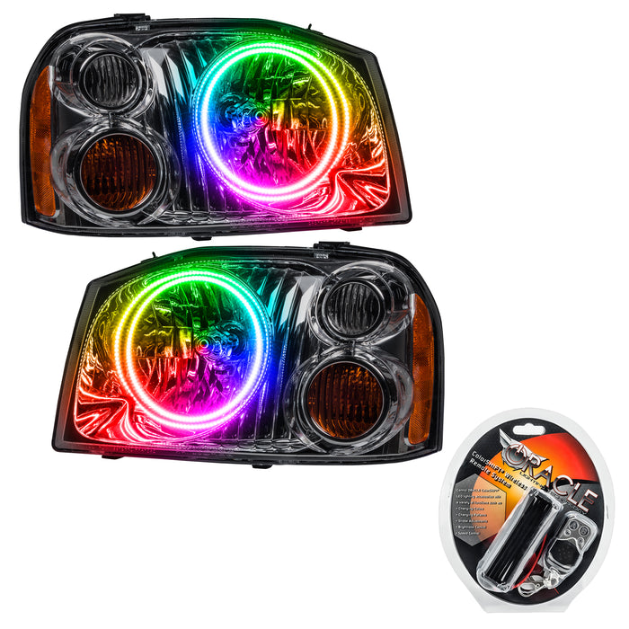 ORACLE 2001-2004 Nissan Frontier Pre-Assembled Halo Headlights - ColorSHIFT - with RF Controller