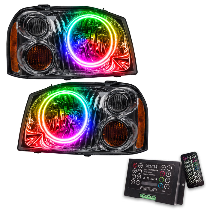 ORACLE 2001-2004 Nissan Frontier Pre-Assembled Halo Headlights - ColorSHIFT - with 2.0 Controller