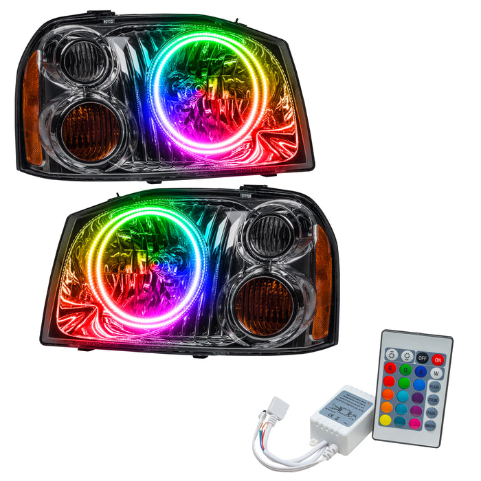 ORACLE 2001-2004 Nissan Frontier Pre-Assembled Halo Headlights - ColorSHIFT - with Simple Controller