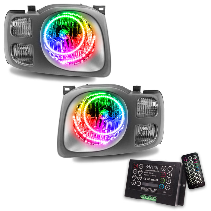 ORACLE 2002-2004 Nissan Xterra SE Pre-Assembled Halo Headlights - ColorSHIFT - with 2.0 Controller