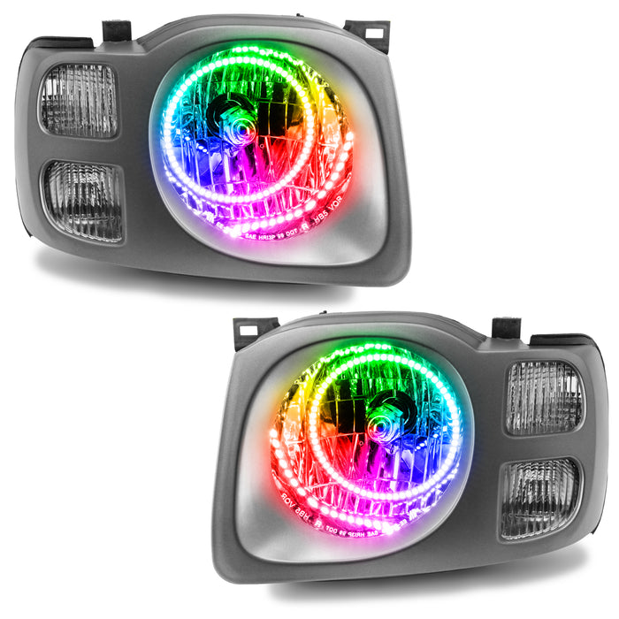 ORACLE 2002-2004 Nissan Xterra SE Pre-Assembled Halo Headlights - ColorSHIFT - with No Controller