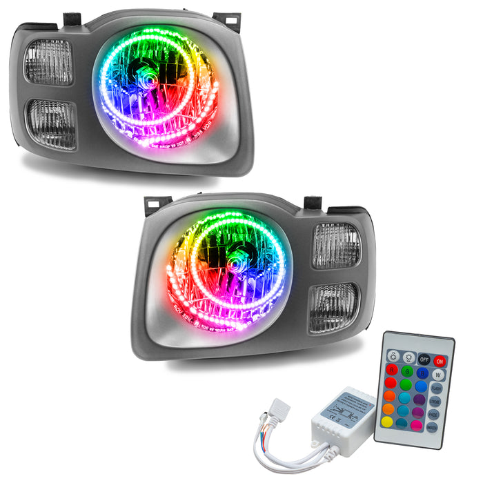ORACLE 2002-2004 Nissan Xterra SE Pre-Assembled Halo Headlights - ColorSHIFT - with Simple Controller