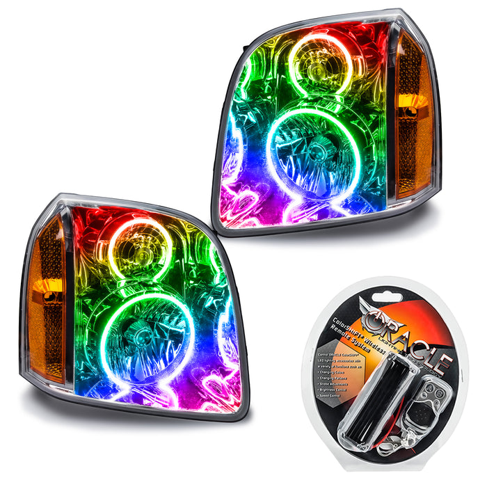 ORACLE 2007-2013 GMC Yukon Pre-Assembled Halo Headlights - ColorSHIFT - with RF Controller