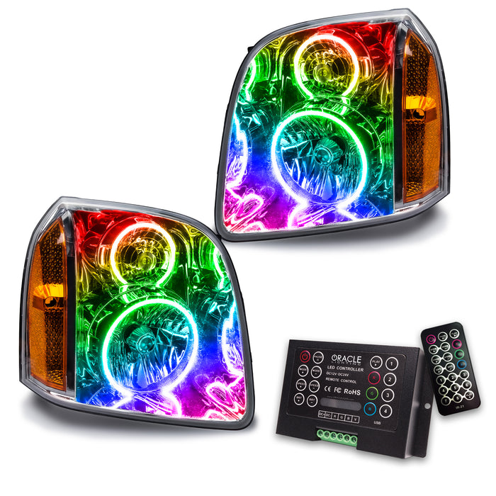 ORACLE 2007-2013 GMC Yukon Pre-Assembled Halo Headlights - ColorSHIFT - with 2.0 Controller
