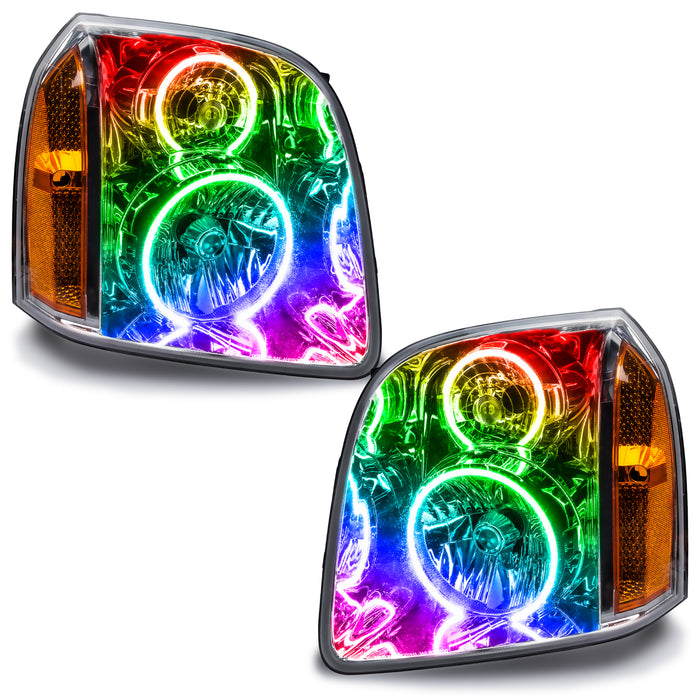 ORACLE 2007-2013 GMC Yukon Pre-Assembled Halo Headlights - ColorSHIFT - with No Controller