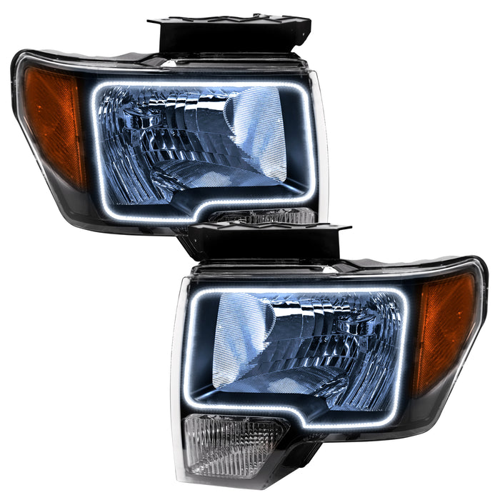 ORACLE 2009-2014 Ford F-150 Pre-Assembled LED Halo Headlights - (Black Housing) - White