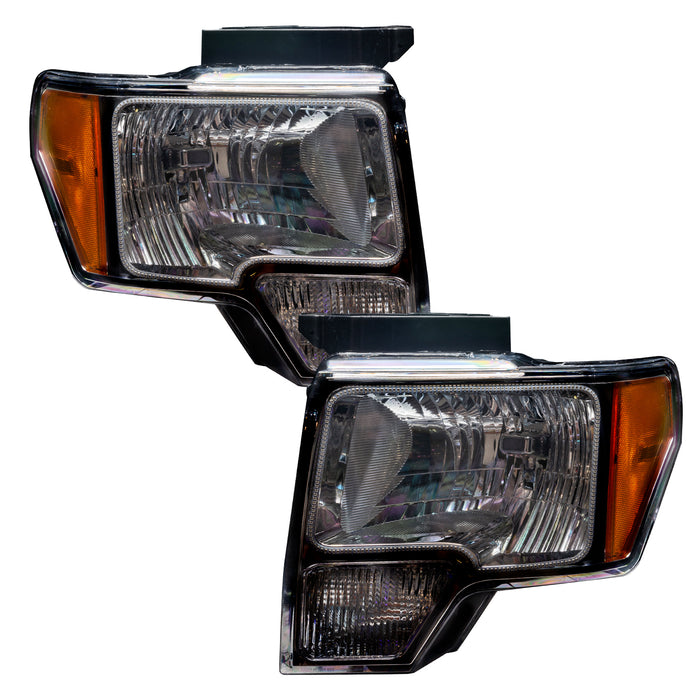 ORACLE 2009-2014 Ford F-150 Pre-Assembled Halo Headlights - (Black) - ColorSHIFT - with No Controller