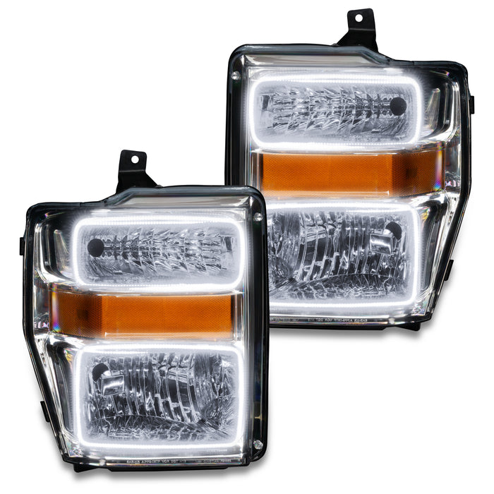 ORACLE 2008-2010 Ford F-250/350 SD Pre-Assembled Halo Headlights - (Chrome) - White