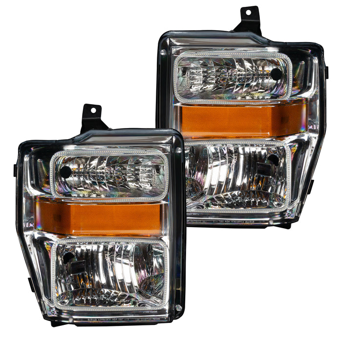 ORACLE 2008-2010 Ford F-250/350 SD Pre-Assembled Halo Headlights - (Chrome) - White