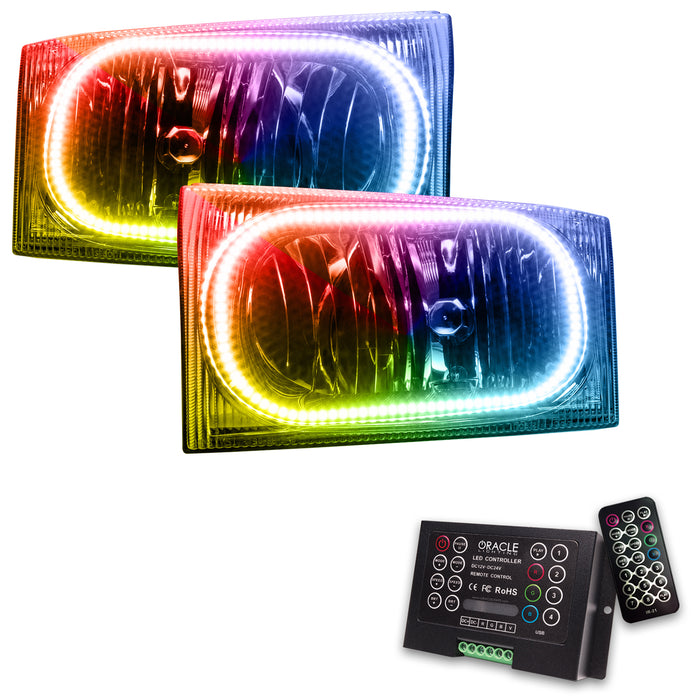 ORACLE 1999-2004 Ford F-250/350 SD Pre-Assembled Halo Headlights - ColorSHIFT - with 2.0 Controller