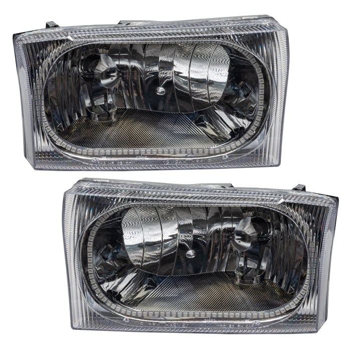 ORACLE 1999-2004 Ford F-250/350 SD Pre-Assembled Halo Headlights - ColorSHIFT - with Simple Controller