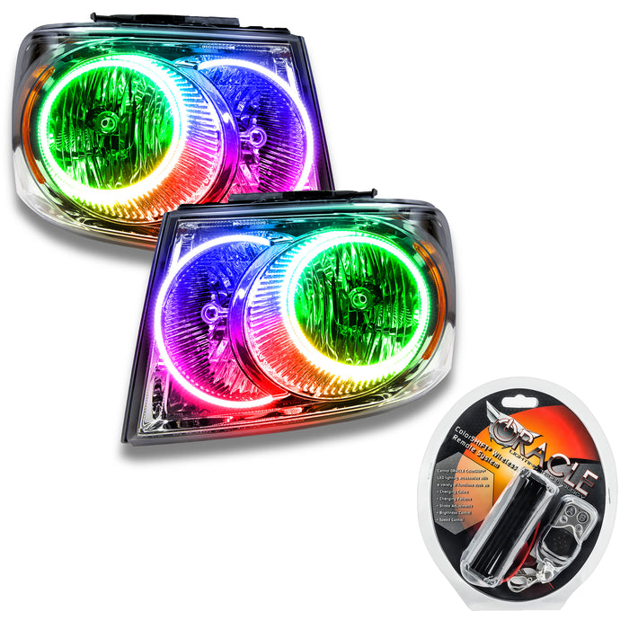 ORACLE 2007-2009 Dodge Durango Pre-Assembled Halo Headlights - (Chrome) - ColorSHIFT - with RF Controller