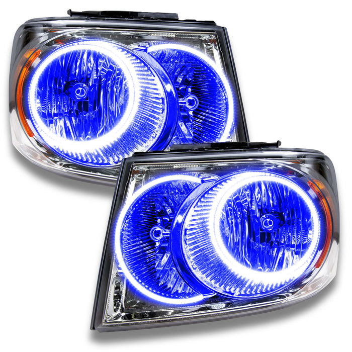 ORACLE 2007-2009 Dodge Durango Pre-Assembled Halo Headlights - (Chrome) - ColorSHIFT - with Simple Controller