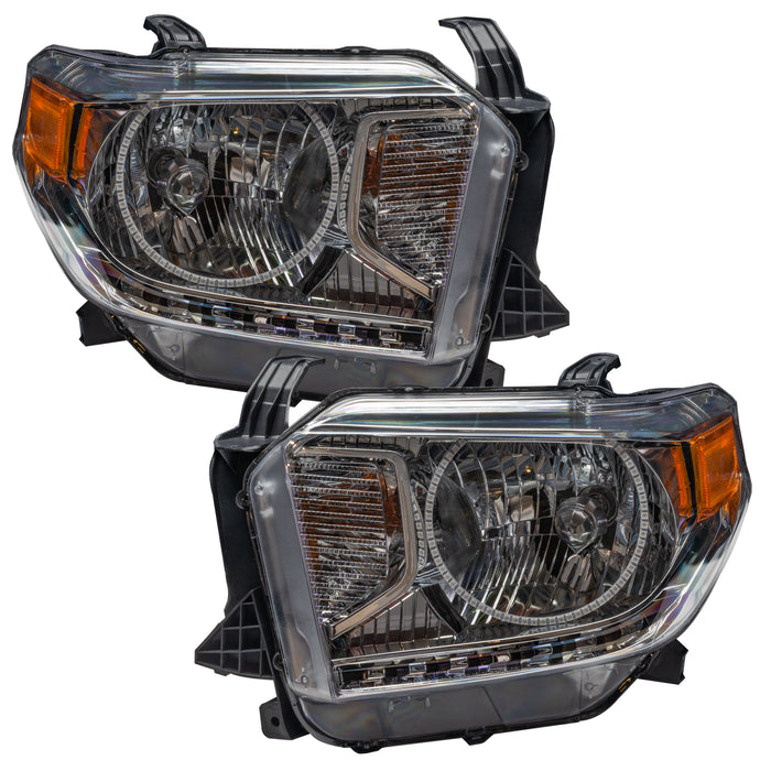 ORACLE 2014-2017 Toyota Tundra Pre-Assembled Halo Headlights - (Dual Halo) - ColorSHIFT - with No Controller