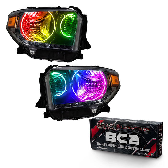 ORACLE 2014-2017 Toyota Tundra Pre-Assembled Halo Headlights - (Dual Halo) - ColorSHIFT - with BC2 Controller