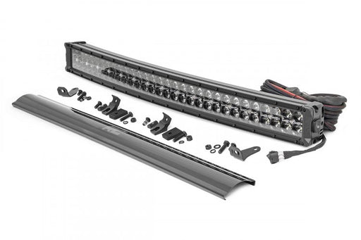 Rough Country LED Light Kit, Bumper Mount, 30 inch Black Dual Row, White DRL, Toyota 4Runner (2014-2020)