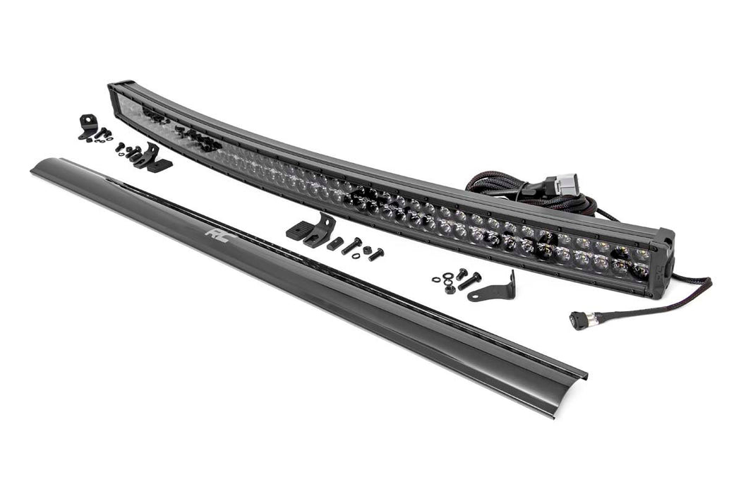 Rough Country 50 Inch Black Series LED Light Bar - Curved - Dual Row - Cool White DRL
