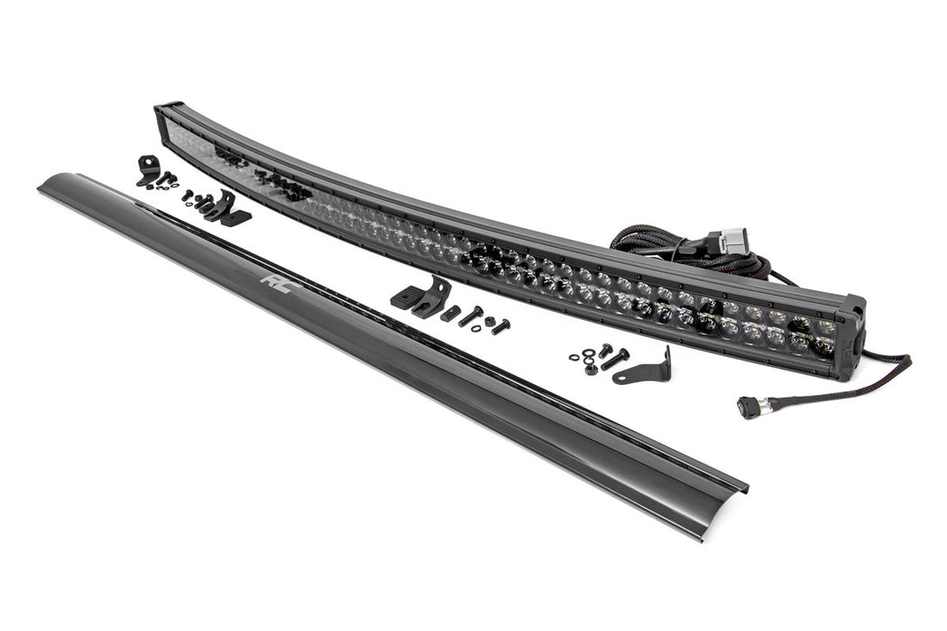Rough Country 54 Inch Black Series LED Light Bar - Curved - Dual Row - Cool White DRL