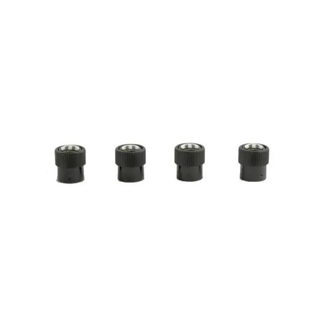 Valve Stem Caps, Set of 4, Black, Silver Mopar Logo