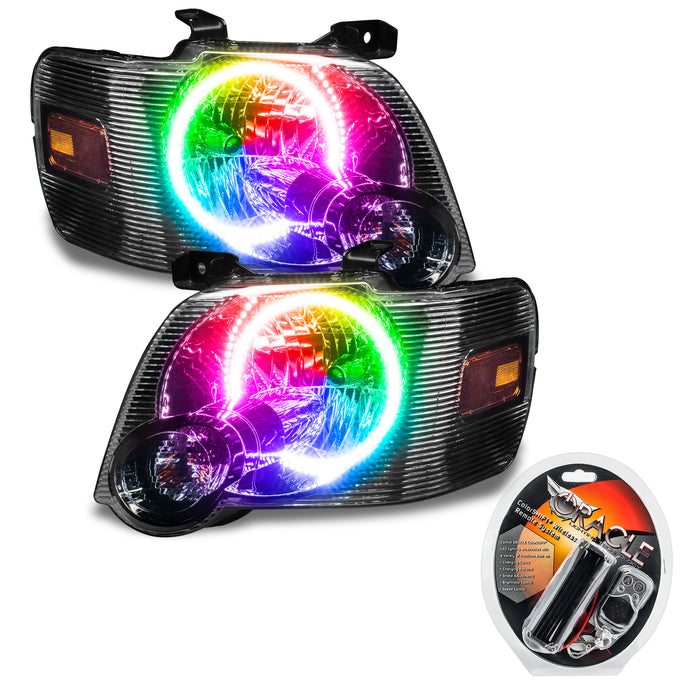 ORACLE 2008-2010 Ford Explorer Sport Trac Pre-Assembled Halo Headlights - ColorSHIFT - with RF Controller