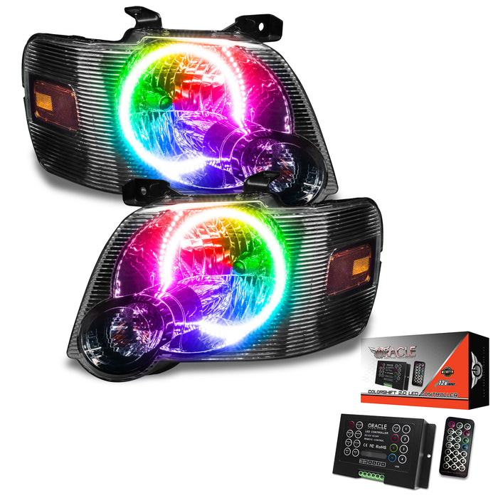 ORACLE 2008-2010 Ford Explorer Sport Trac Pre-Assembled Halo Headlights - ColorSHIFT - with 2.0 Controller