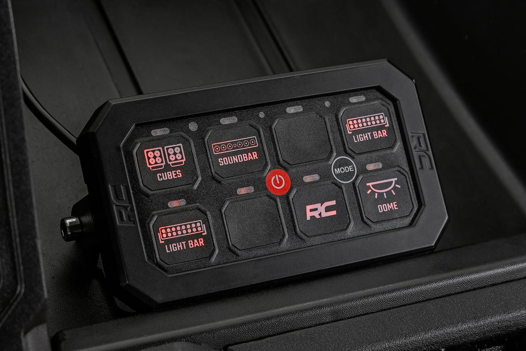 Rough Country Bluetooth - 8 Gang Switch Panel - RGB Backlit Buttons - Multifunction Modes
