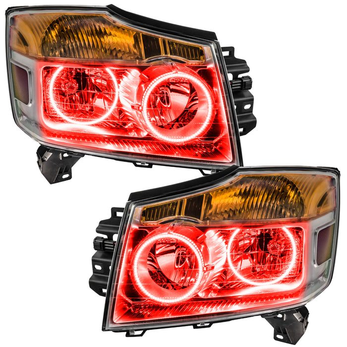 ORACLE 2008-2015 Nissan Armada Pre-Assembled LED Halo Headlights - Red