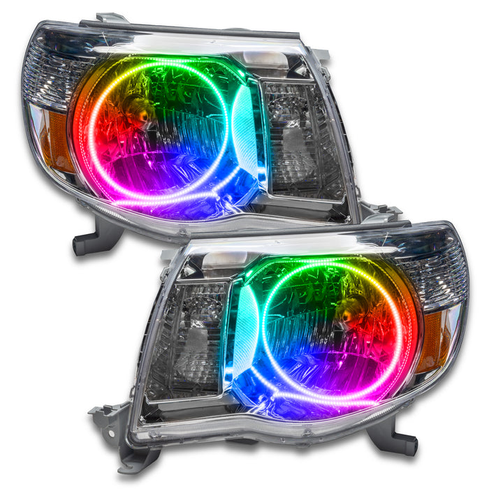ORACLE 2005-2011 Toyota Tacoma Pre-Assembled Halo Headlights - ColorSHIFT - with No Controller