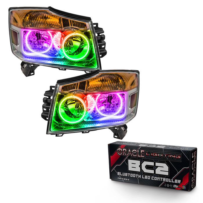 ORACLE 2005-2011 Toyota Tacoma Pre-Assembled Halo Headlights - ColorSHIFT - with BC2 Controller