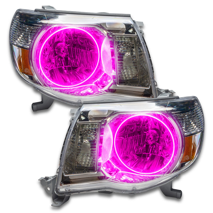 ORACLE 2005-2011 Toyota Tacoma Pre-Assembled Halo Headlights - ColorSHIFT - with BC2 Controller