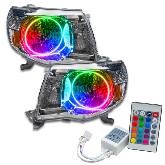 ORACLE 2005-2011 Toyota Tacoma Pre-Assembled Halo Headlights - ColorSHIFT - with Simple Controller