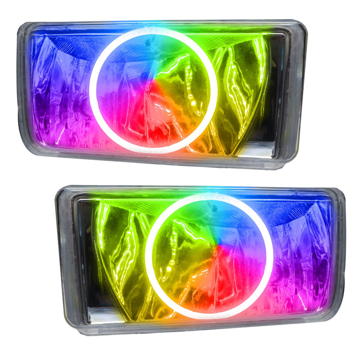 ORACLE 2007-2015 Chevrolet Silverado re-Assembled LED Halo Fog Lights - ColorSHIFT