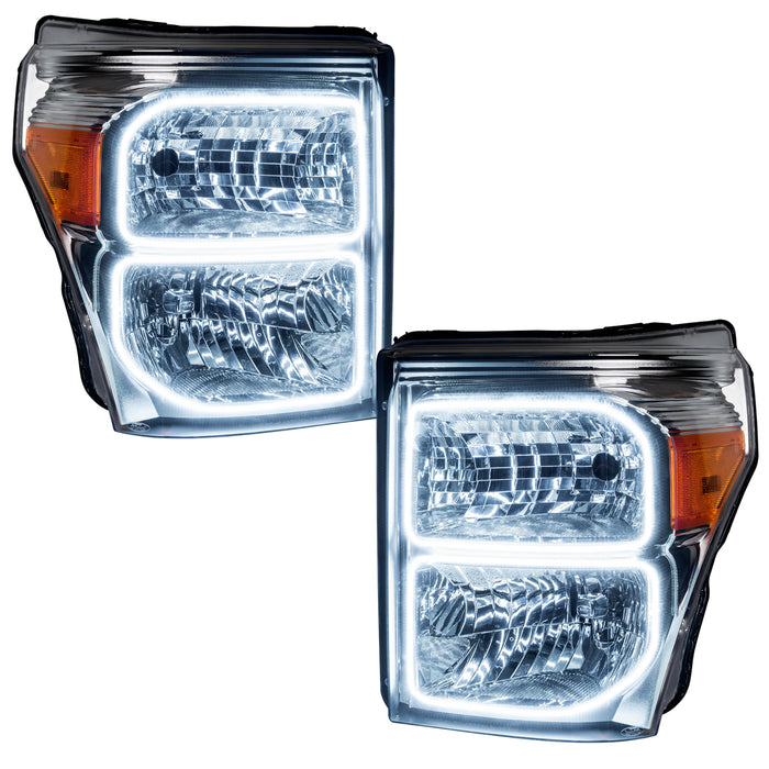 ORACLE 2011-2016 Ford F-250/350 SD Pre-Assembled Halo Headlights - (Chrome) - White