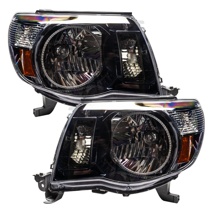 ORACLE 2005-2011 Toyota Tacoma Pre-Assembled Halo Headlights - (Black) - ColorSHIFT - with No Controller