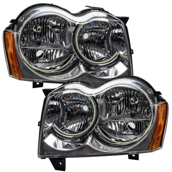 ORACLE 2005-2007 Jeep Grand Cherokee Pre-Assembled Halo Headlights - (Non-HID) - ColorSHIFT - with Simple Controller