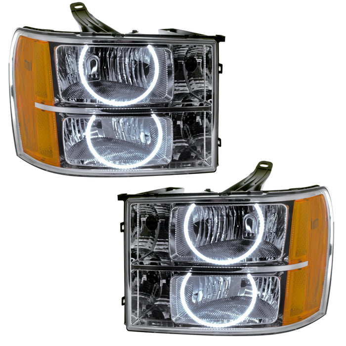 ORACLE 2007-2013 GMC Sierra Pre-Assembled Halo Headlights - (Round Ring) - White