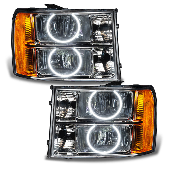 ORACLE 2007-2013 GMC Sierra Pre-Assembled Halo Headlights - (Round Ring) - White