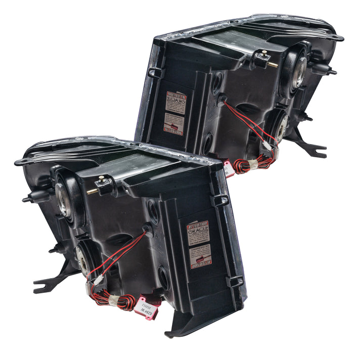 ORACLE 2007-2013 GMC Sierra Pre-Assembled Halo Headlights - (Round Ring) - ColorSHIFT - with Simple Controller