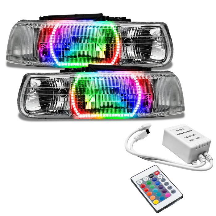 ORACLE 2000-2006 Chevrolet Tahoe/GMC Yukon Pre-Assembled Halo Headlights - ColorSHIFT - with Simple Controller