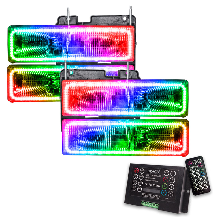 ORACLE 1995-2000 Chevrolet Tahoe Pre-Assembled Halo Headlights - ColorSHIFT - with 2.0 Controller