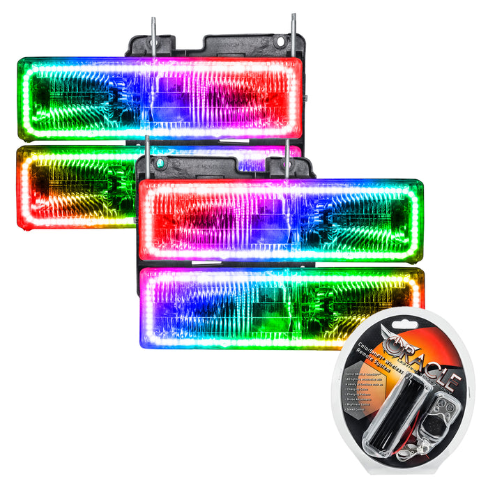ORACLE 1992-1999 GMC Yukon Pre-Assembled Halo Headlights - ColorSHIFT - with RF Controller
