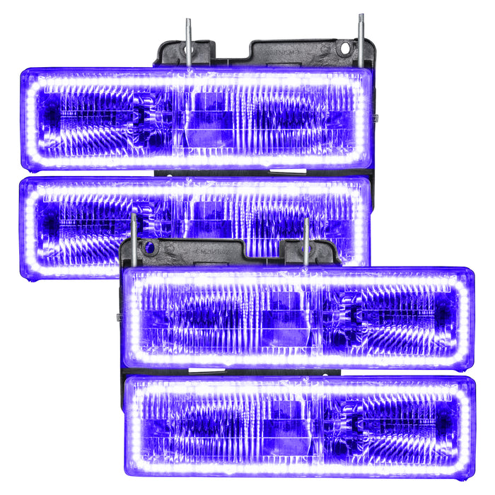 ORACLE 1992-1999 GMC Yukon Pre-Assembled Halo Headlights - ColorSHIFT - with RF Controller