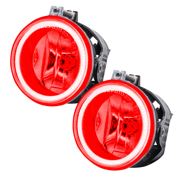 ORACLE 2011-2016 Jeep Patriot Pre-Assembled LED Halo Fog Lights - Red