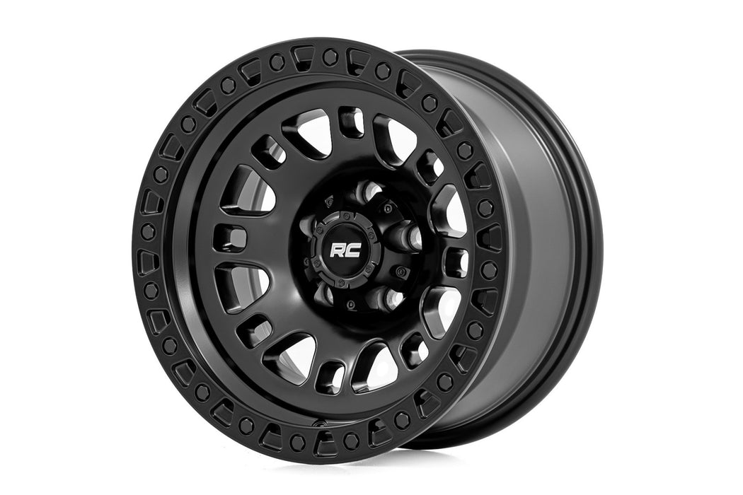 Rough Country 82 Series Wheel/One-Piece/Semi Gloss Black/18x9/6x5.5/+18mm